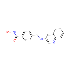 O=C(NO)c1ccc(CNc2cnc3ccccc3c2)cc1 ZINC001772640547