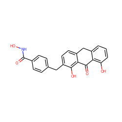 O=C(NO)c1ccc(Cc2ccc3c(c2O)C(=O)c2c(O)cccc2C3)cc1 ZINC000013606211