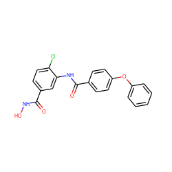 O=C(NO)c1ccc(Cl)c(NC(=O)c2ccc(Oc3ccccc3)cc2)c1 ZINC000653851606