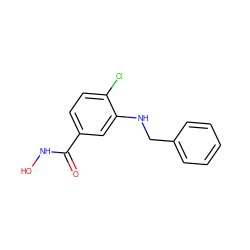 O=C(NO)c1ccc(Cl)c(NCc2ccccc2)c1 ZINC001772656364