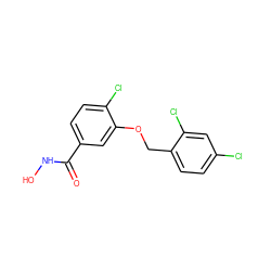 O=C(NO)c1ccc(Cl)c(OCc2ccc(Cl)cc2Cl)c1 ZINC001772580628