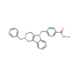 O=C(NO)c1ccc(Cn2c3c(c4ccccc42)CN(Cc2ccccc2)CC3)cc1 ZINC000084634466