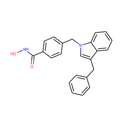 O=C(NO)c1ccc(Cn2cc(Cc3ccccc3)c3ccccc32)cc1 ZINC000146307649