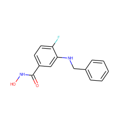 O=C(NO)c1ccc(F)c(NCc2ccccc2)c1 ZINC001772627449