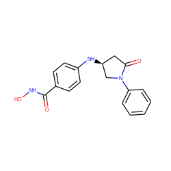 O=C(NO)c1ccc(N[C@H]2CC(=O)N(c3ccccc3)C2)cc1 ZINC000169281377