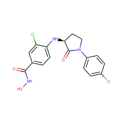 O=C(NO)c1ccc(N[C@H]2CCN(c3ccc(Cl)cc3)C2=O)c(Cl)c1 ZINC000299864493