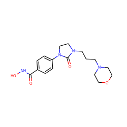 O=C(NO)c1ccc(N2CCN(CCCN3CCOCC3)C2=O)cc1 ZINC000205703999