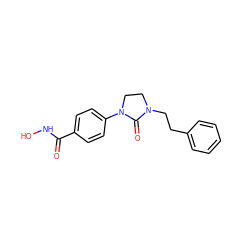 O=C(NO)c1ccc(N2CCN(CCc3ccccc3)C2=O)cc1 ZINC000205707432