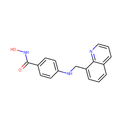 O=C(NO)c1ccc(NCc2cccc3cccnc23)cc1 ZINC001772622680