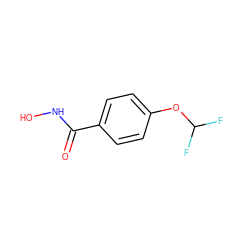 O=C(NO)c1ccc(OC(F)F)cc1 ZINC000005068221