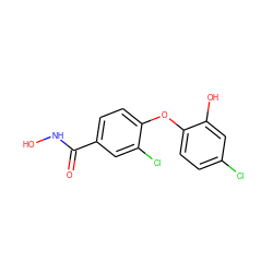 O=C(NO)c1ccc(Oc2ccc(Cl)cc2O)c(Cl)c1 ZINC000028562843