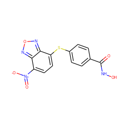 O=C(NO)c1ccc(Sc2ccc([N+](=O)[O-])c3nonc23)cc1 ZINC000299830856