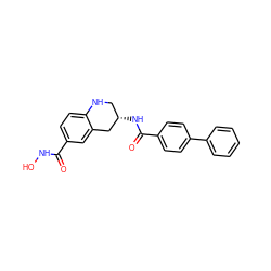 O=C(NO)c1ccc2c(c1)C[C@@H](NC(=O)c1ccc(-c3ccccc3)cc1)CN2 ZINC000113845786