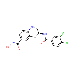 O=C(NO)c1ccc2c(c1)C[C@@H](NC(=O)c1ccc(Cl)c(Cl)c1)CN2 ZINC000113840731