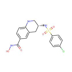 O=C(NO)c1ccc2c(c1)C[C@@H](NS(=O)(=O)c1ccc(Cl)cc1)CN2 ZINC000113846970