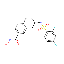 O=C(NO)c1ccc2c(c1)C[C@@H](NS(=O)(=O)c1ccc(F)cc1F)CC2 ZINC000113845212