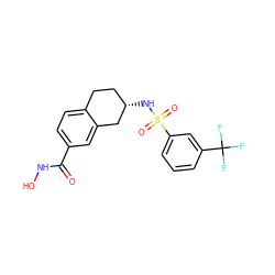 O=C(NO)c1ccc2c(c1)C[C@@H](NS(=O)(=O)c1cccc(C(F)(F)F)c1)CC2 ZINC000113843102