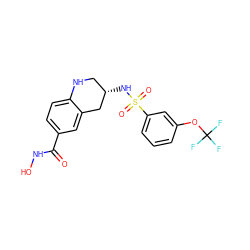 O=C(NO)c1ccc2c(c1)C[C@@H](NS(=O)(=O)c1cccc(OC(F)(F)F)c1)CN2 ZINC000113847147