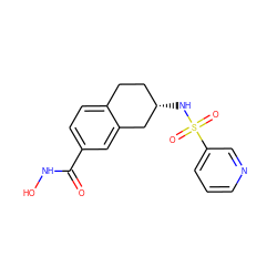 O=C(NO)c1ccc2c(c1)C[C@@H](NS(=O)(=O)c1cccnc1)CC2 ZINC000113840909