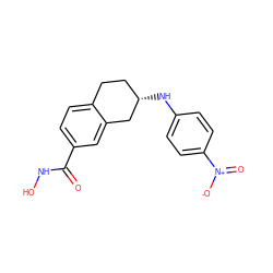 O=C(NO)c1ccc2c(c1)C[C@@H](Nc1ccc([N+](=O)[O-])cc1)CC2 ZINC000113846296