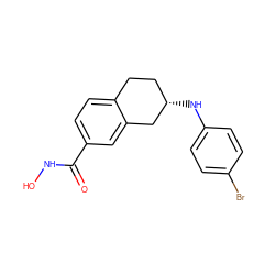 O=C(NO)c1ccc2c(c1)C[C@@H](Nc1ccc(Br)cc1)CC2 ZINC000113843410