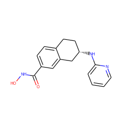 O=C(NO)c1ccc2c(c1)C[C@@H](Nc1ccccn1)CC2 ZINC000113842550