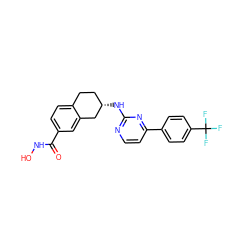 O=C(NO)c1ccc2c(c1)C[C@@H](Nc1nccc(-c3ccc(C(F)(F)F)cc3)n1)CC2 ZINC000113846250