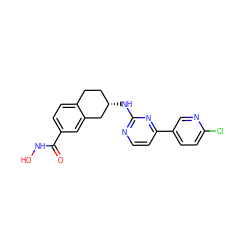 O=C(NO)c1ccc2c(c1)C[C@@H](Nc1nccc(-c3ccc(Cl)nc3)n1)CC2 ZINC000113846179