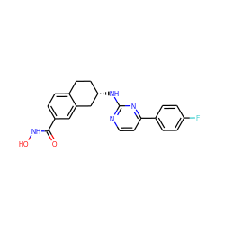 O=C(NO)c1ccc2c(c1)C[C@@H](Nc1nccc(-c3ccc(F)cc3)n1)CC2 ZINC000113844820