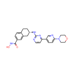 O=C(NO)c1ccc2c(c1)C[C@@H](Nc1nccc(-c3ccc(N4CCOCC4)nc3)n1)CC2 ZINC000113844209