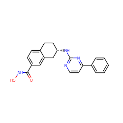 O=C(NO)c1ccc2c(c1)C[C@@H](Nc1nccc(-c3ccccc3)n1)CC2 ZINC000113845951