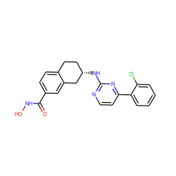 O=C(NO)c1ccc2c(c1)C[C@@H](Nc1nccc(-c3ccccc3Cl)n1)CC2 ZINC000113843597