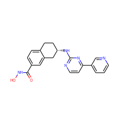 O=C(NO)c1ccc2c(c1)C[C@@H](Nc1nccc(-c3cccnc3)n1)CC2 ZINC000113851179