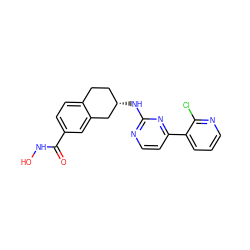 O=C(NO)c1ccc2c(c1)C[C@@H](Nc1nccc(-c3cccnc3Cl)n1)CC2 ZINC000113844126