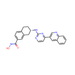 O=C(NO)c1ccc2c(c1)C[C@@H](Nc1nccc(-c3cnc4ccccc4c3)n1)CC2 ZINC000113843659