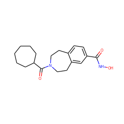 O=C(NO)c1ccc2c(c1)CCN(C(=O)C1CCCCCC1)CC2 ZINC000096933607