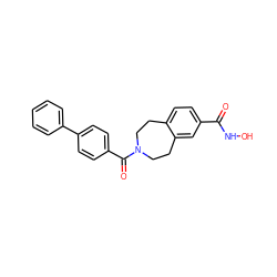 O=C(NO)c1ccc2c(c1)CCN(C(=O)c1ccc(-c3ccccc3)cc1)CC2 ZINC000096933608