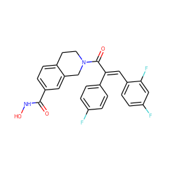 O=C(NO)c1ccc2c(c1)CN(C(=O)/C(=C/c1ccc(F)cc1F)c1ccc(F)cc1)CC2 ZINC000095575317