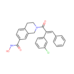 O=C(NO)c1ccc2c(c1)CN(C(=O)/C(=C/c1ccccc1)c1cccc(Cl)c1)CC2 ZINC000095572990