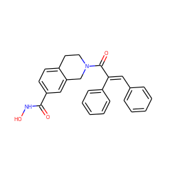 O=C(NO)c1ccc2c(c1)CN(C(=O)/C(=C/c1ccccc1)c1ccccc1)CC2 ZINC000095575324