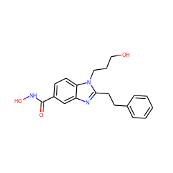 O=C(NO)c1ccc2c(c1)nc(CCc1ccccc1)n2CCCO ZINC000040866740