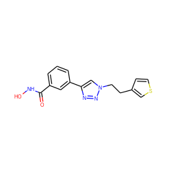 O=C(NO)c1cccc(-c2cn(CCc3ccsc3)nn2)c1 ZINC000072316040