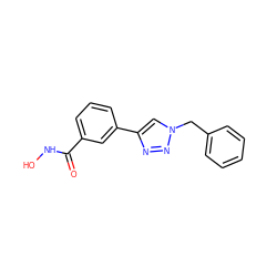 O=C(NO)c1cccc(-c2cn(Cc3ccccc3)nn2)c1 ZINC000095572332