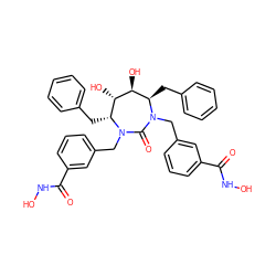 O=C(NO)c1cccc(CN2C(=O)N(Cc3cccc(C(=O)NO)c3)[C@H](Cc3ccccc3)[C@H](O)[C@@H](O)[C@H]2Cc2ccccc2)c1 ZINC000026575303