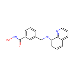 O=C(NO)c1cccc(CNc2cccc3cccnc23)c1 ZINC001772648747