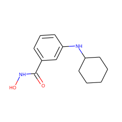 O=C(NO)c1cccc(NC2CCCCC2)c1 ZINC000653843997