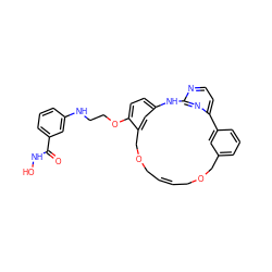 O=C(NO)c1cccc(NCCOc2ccc3cc2COC/C=C/COCc2cccc(c2)-c2ccnc(n2)N3)c1 ZINC001772631152