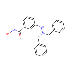 O=C(NO)c1cccc(NN(Cc2ccccc2)Cc2ccccc2)c1 ZINC001772625416