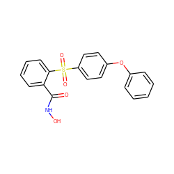 O=C(NO)c1ccccc1S(=O)(=O)c1ccc(Oc2ccccc2)cc1 ZINC000034337919