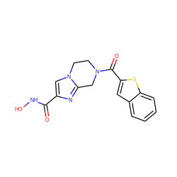 O=C(NO)c1cn2c(n1)CN(C(=O)c1cc3ccccc3s1)CC2 ZINC000200071678